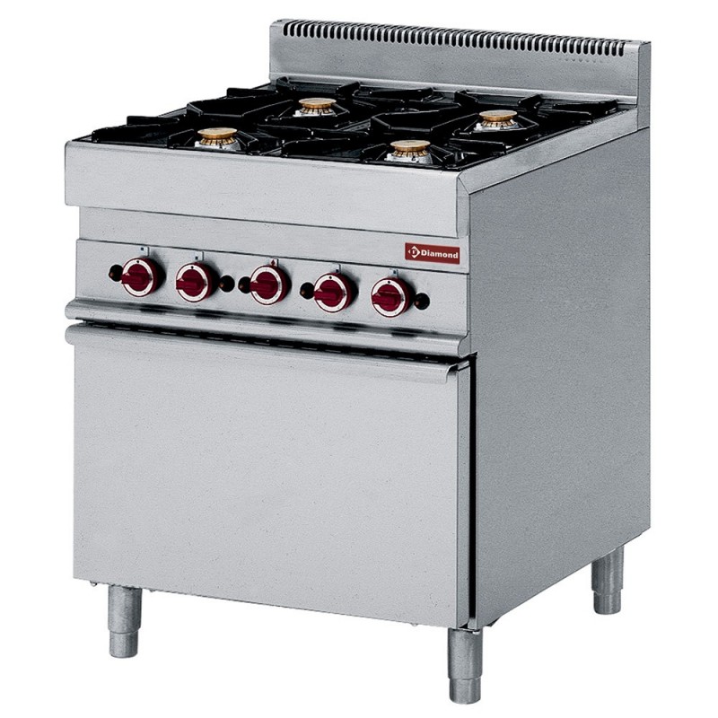 Cuisinière à gaz 4 brûleurs 2 x 3 6 kW et 2 x de 5 kW sur four