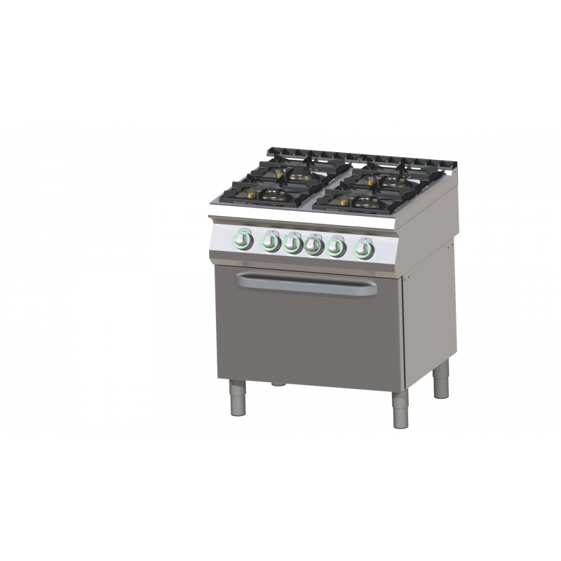 Cuisinière à gaz 4 feux vifs 3 7 5 1 4 5 kW sur four électrique