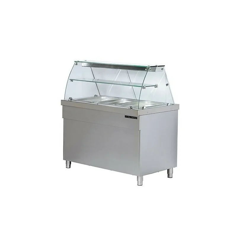 Vitrine bain-marie sur coffre - 3 x GN 1/1 -