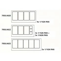 Saladette réfrigérée - 2 portes - 3 x GN 1/1 + 3 x GN 1/6