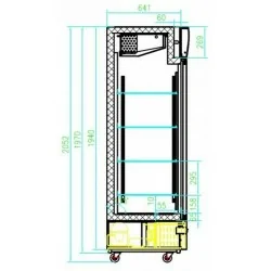 Réfrigérateur positif 1 porte en verre - 460 litres - +2/+8°C