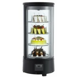 Vitrine à pâtisserie cylindrique rotative positive 72 litres