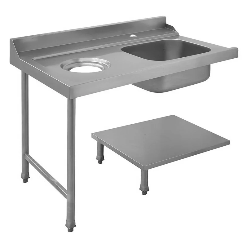 Table avec bac pour machines à capot panier 500 x 500 ou 600 x 500 - PAP712GVF