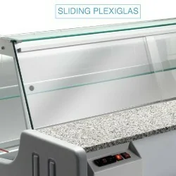 KIT plexiglass coulissants pour vitrine comptoir 3000 mm