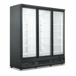 Armoire réfrigérée full black positive 0/+10°C - 3 portes vitrées battantes - 1530 litres