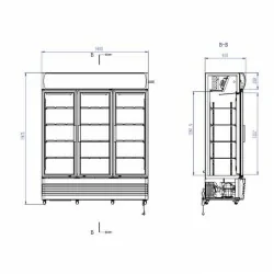 Armoire réfrigérée positive +1/+10°C - 2 portes vitrées battantes - 670 litres