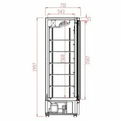 Armoire réfrigérée full black positive 0/+10°C - 1 porte vitrée battante - 600 litres