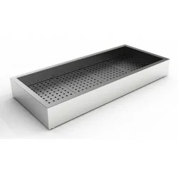 Bac à glace pilée inox poissonnerie - 3/1 GN - 1042 x 590 x 170 mm