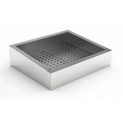 Bac à glace pilée inox poissonnerie - 2/1 GN - 722 x 590 x 170 mm