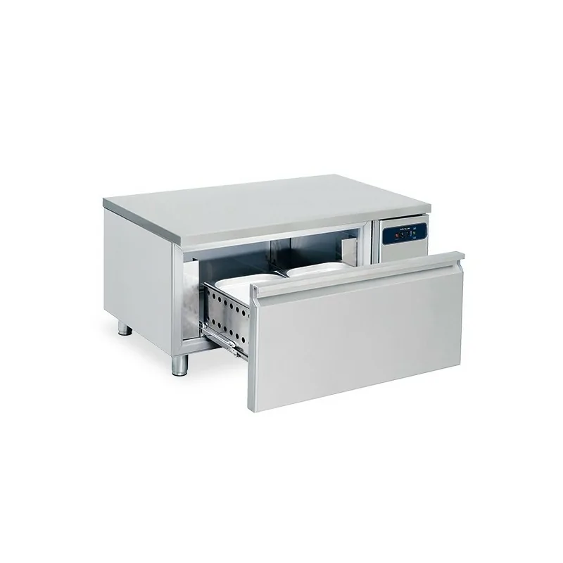 soubassement freezer avec 1 tiroirs GN 2/1 h : 150 mm pour appareils de cuisson, l : 1200 mm