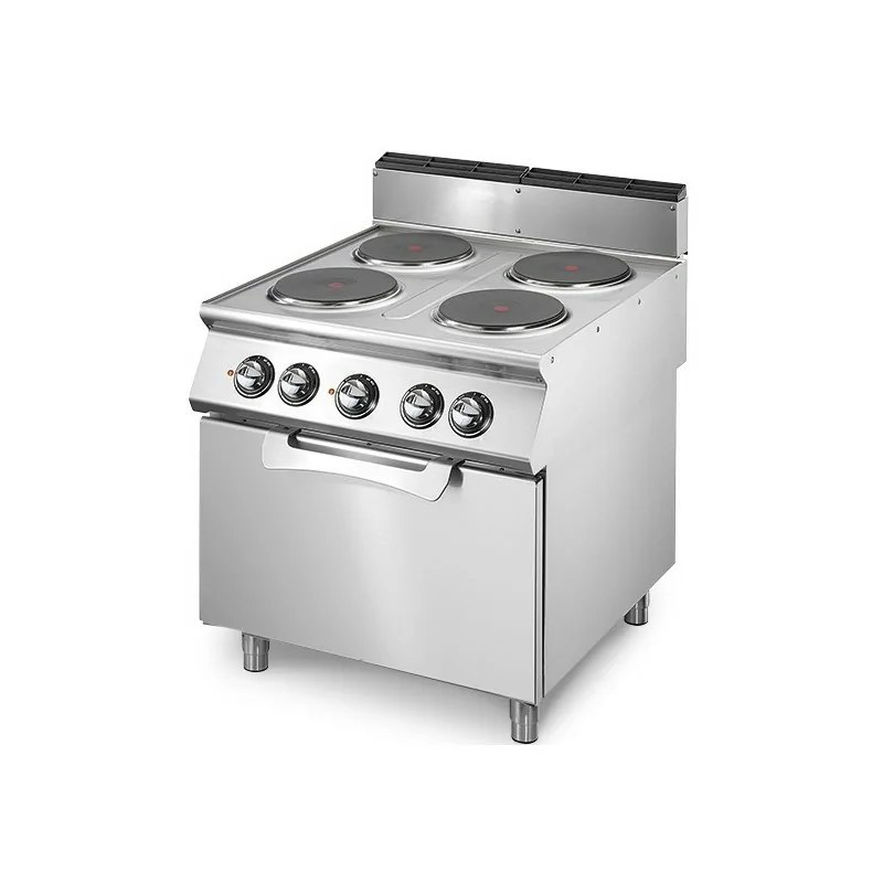 Cuisinière électrique sur four électrique statique GN 2/1, 4 plaques en fonte