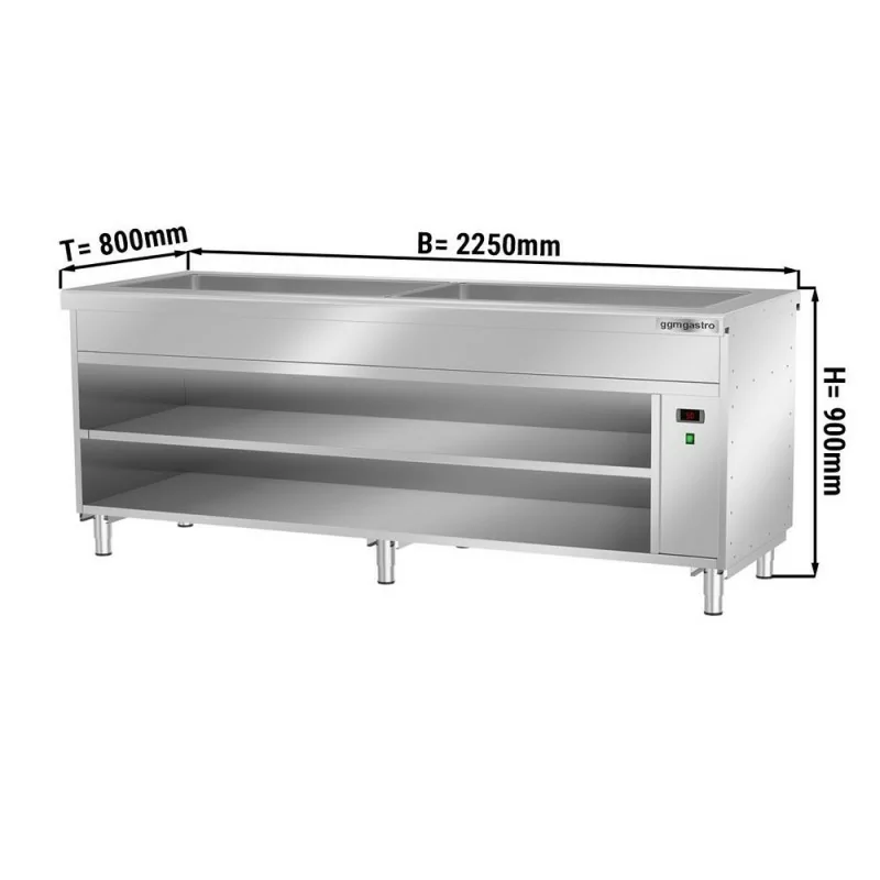 Bain-marie 6x GN 1/1 - 200 mm de profondeur