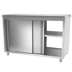 Meuble bas inox traversant neutre - 1000 x 600 x 870 mm