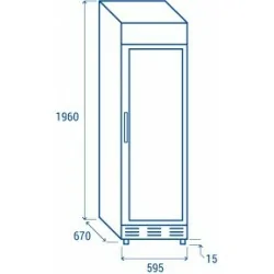 Vitrine réfrigérée verticale 350 litres - 1 porte battante - 0°/+7°C