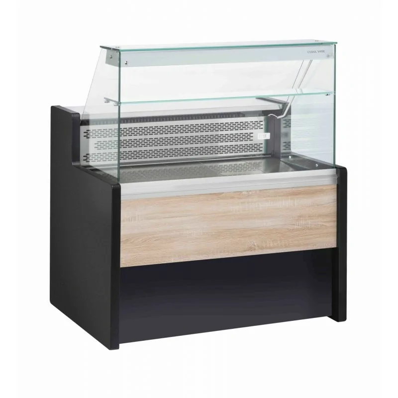 Vitrine comptoir réfrigéré - ventilée +1°/+7°C -  Finition Bois - 1040 x 910 x 1290 mm