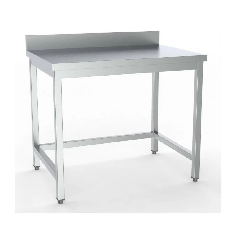 Table inox de travail dessous ouvert démontable avec dosseret 2000 x 700 x 850 mm