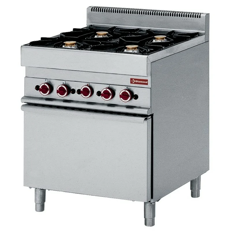 Cuisinière à gaz - 4 brûleurs sur four à gaz 5 kW - Gamme 650