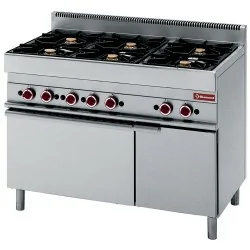 Cuisinière à gaz - 4 brûleurs 2x 3,6 kW et 2x de 5 kW sur four à gaz 5 kW - Gamme 650