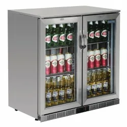 Arrière-bar inox 3 portes pleines Polar Série G - Capacité: 330 litres