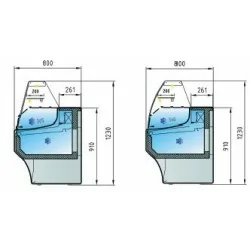 Vitrine horizontale positive prof 800 - DOCRILUC