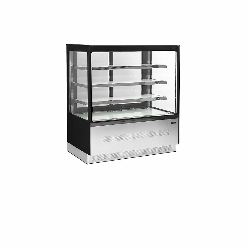 Vitrine de boulangerie 3 niveaux - vitrage droit - 2 à 8 - °C - 1205 x 745 x 1350 mm - Ventilé