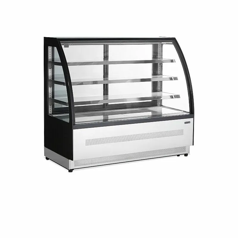 Vitrine de boulangerie 3 niveaux - vitrage bombé - 2 à 8 - °C - 1505 x 745 x 1360 mm - Ventilé