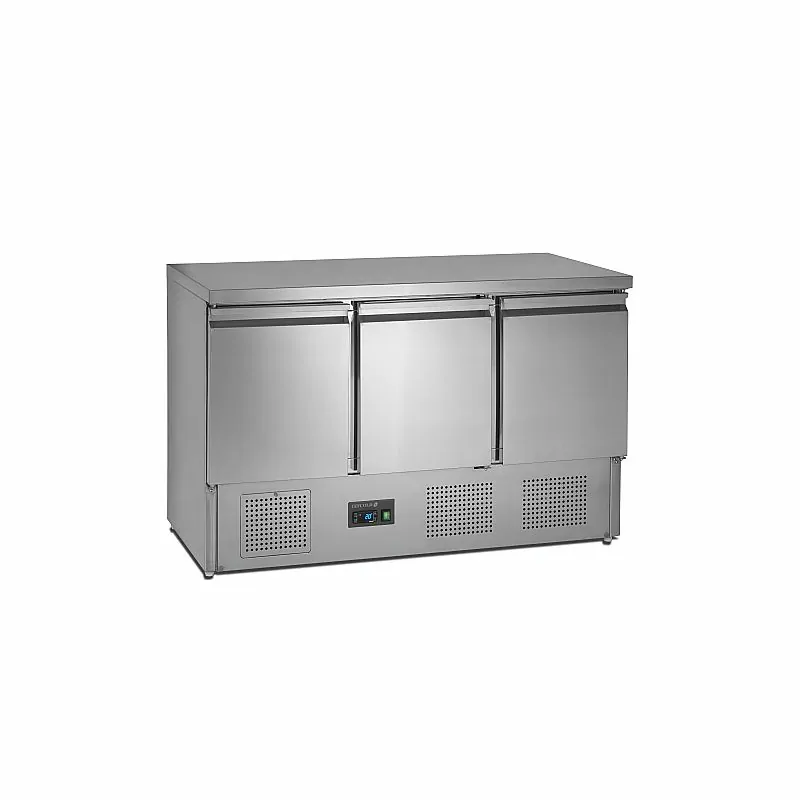 Comptoir pour saladette GN1/1 - 2 à 10 - °C - 3 portes pleines battantes -Électronique - ventilé