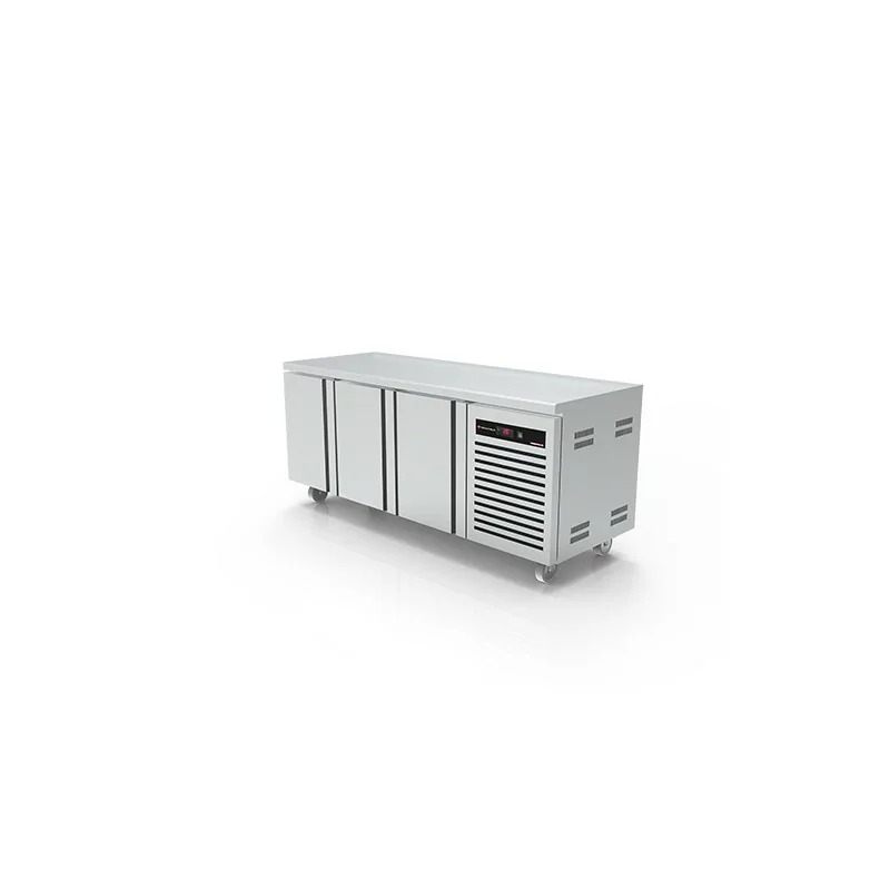 DESSERTE REFRIGEREE - T°C POSITIF (- 2°C/+ 8°C) prof. 700MM - 428L - CENTRALE 3 PORTES