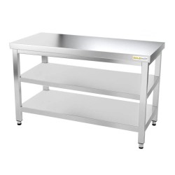 Table Inox avec 2 étagères...