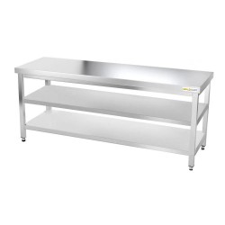 Table Inox avec 2 étagères...