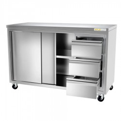 Meuble bas inox central 2...