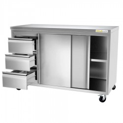 Meuble bas inox central 2...