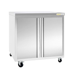 Meuble bas inox central sur...