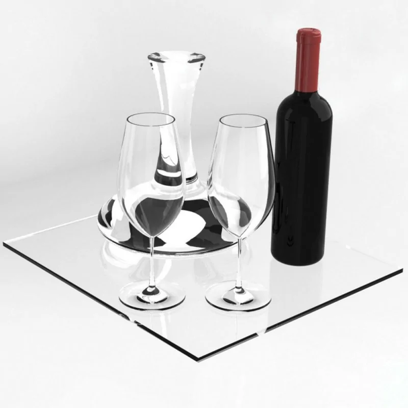 Étagère réglable en verre trempé, avec supports accessoires