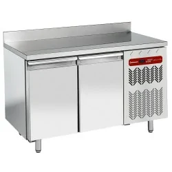 Table de travail refrigeree timbre négative ventilée 2 portes GN 1/1 260 L avec dosseret