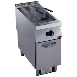 Friteuse gaz 1 cuve ""Y"" 23 litres, brûleurs extérieurs, sur meuble