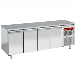 Table de travail refrigeree timbre positive ventilée 4 portes GN 1/1 550 L