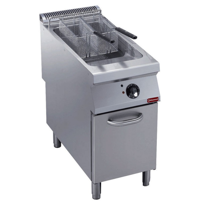 Friteuse électrique 1 cuve ""Y"" 23 litres, brûleurs extérieurs, sur meuble