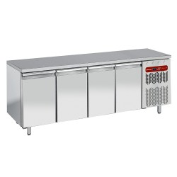 Table de travail refrigeree timbre négative ventilée 4 portes GN 1/1 550 L