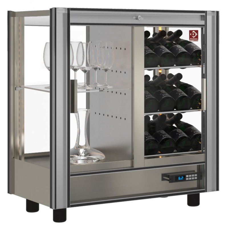 Vitrine à vins réfrigérée modulable traversante 216 L positive