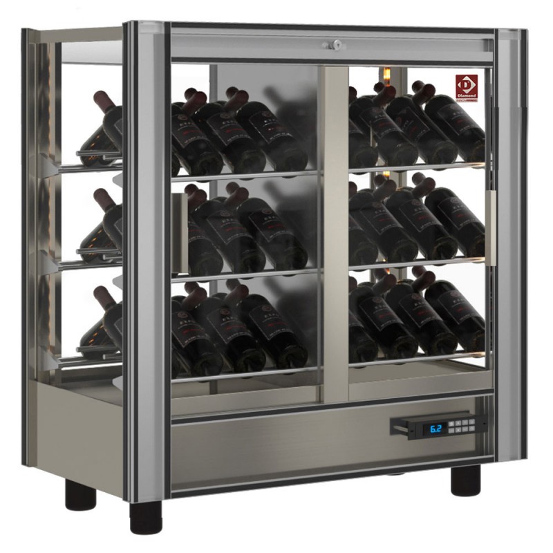 Vitrine à vins réfrigérée modulable traversante 216 L positive