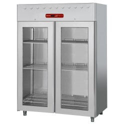 Armoire de congélation 1400 litres ventilée, 2 portes vitrées GN 2/1