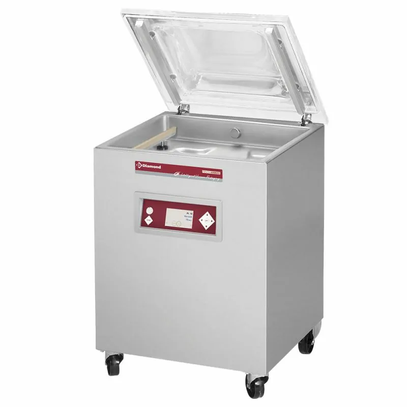 Machine sous-vide, cuve inox 600x475 xh200 machine sous-vide sur meuble a cloche 680x630xh1020