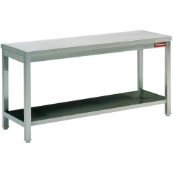 Table inox de travail avec 1 étagère profondeur 600 mm gamme standard line 800x600xh880/900