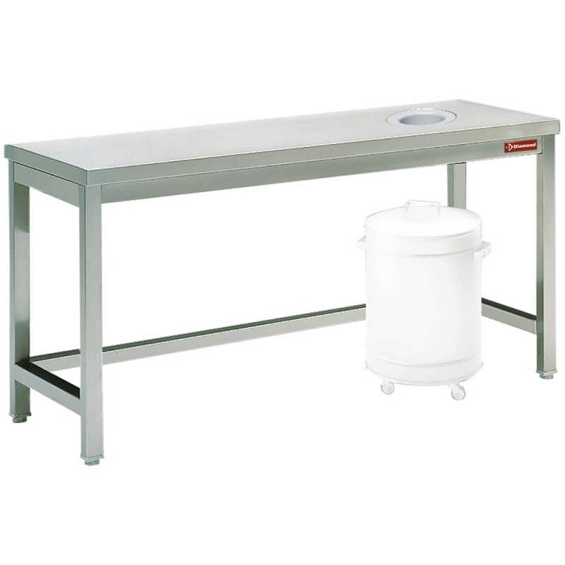 Table a débarrasser avec vide ordure profondeur 700 mm gamme standard line 1000x700xh880/900