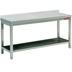 Table de travail inox avec étagère bord arrière profondeur 700 mm gamme standard line 800x700xh880/900