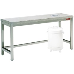 Table a débarrasser avec vide ordure profondeur 700 mm gamme standard line 1600x700xh880/900