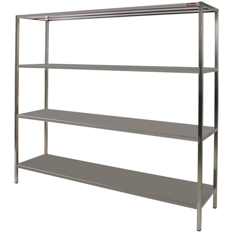 Étagère de rangement 4 niveaux standard line 1200x400xh1800 étagères inox rangement