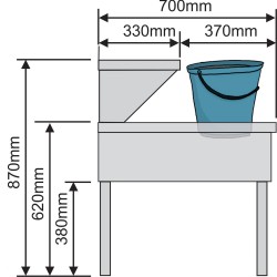 Lave main combiné sur piétement 500x700xh620/870