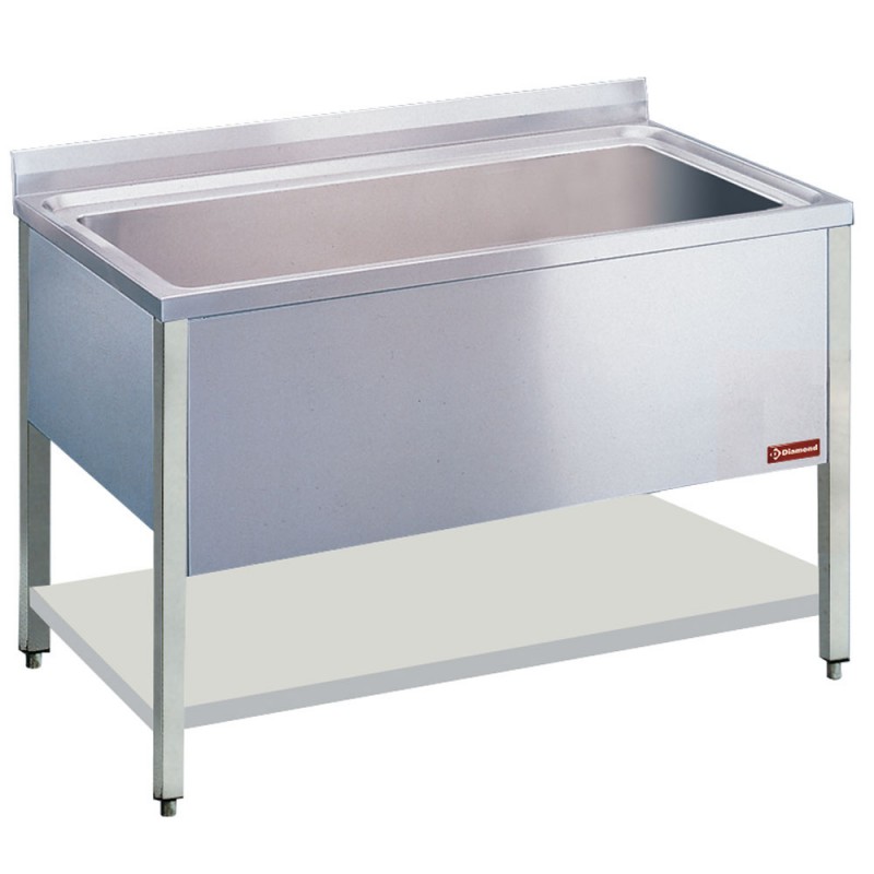 Plonge inox 1 cuve 1060x500xh400 mm- maxi profondeur 700 mm gamme standard line 1200x700xh880/900